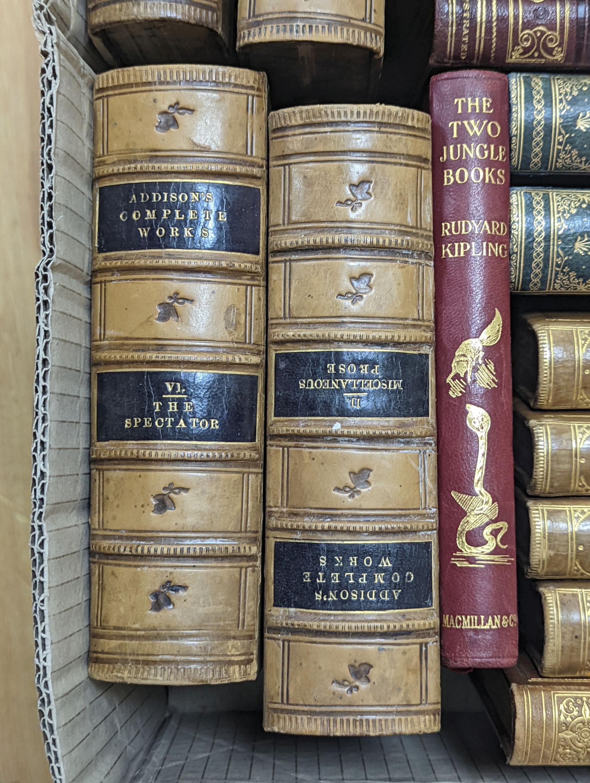 Bindings - Octavo Volumes, various styles in calf and morocco, 18th and 19th century (21 in total)